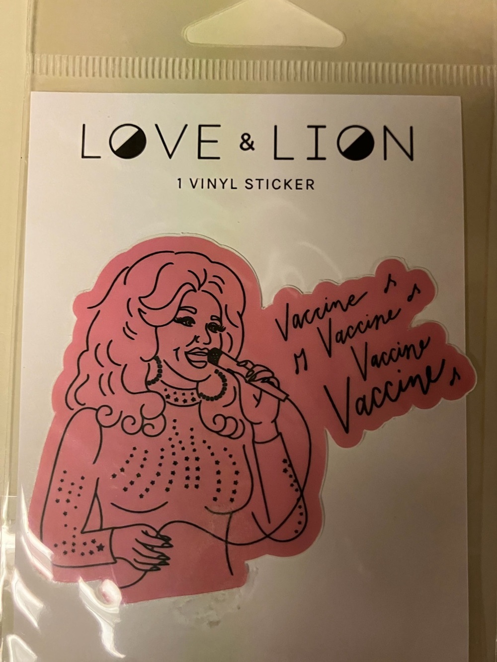 Dolly Parton Collectible Pink Vaccine “Jolene” Sticker 2021 New In Package Rare